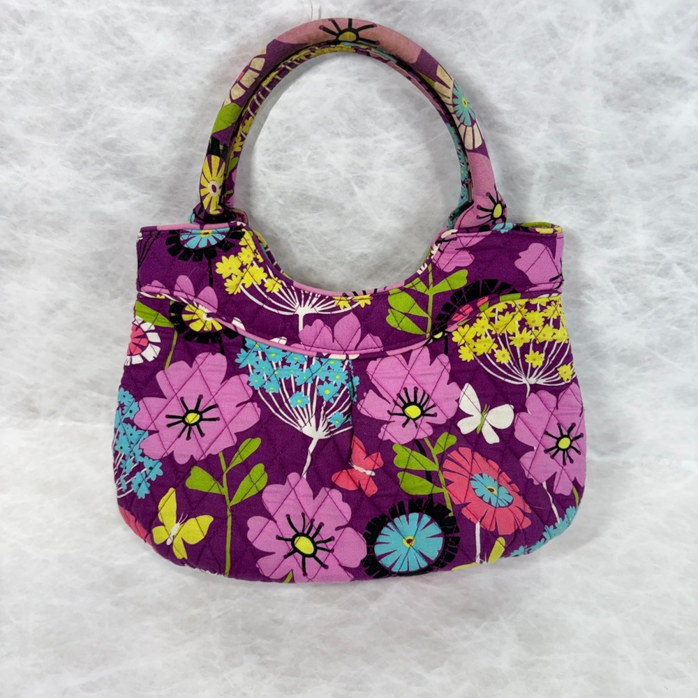 Vera Bradley Purple Floral Quilted Tote Bag EUC